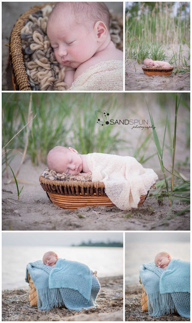 Leamington outdoor newborn beach photography
