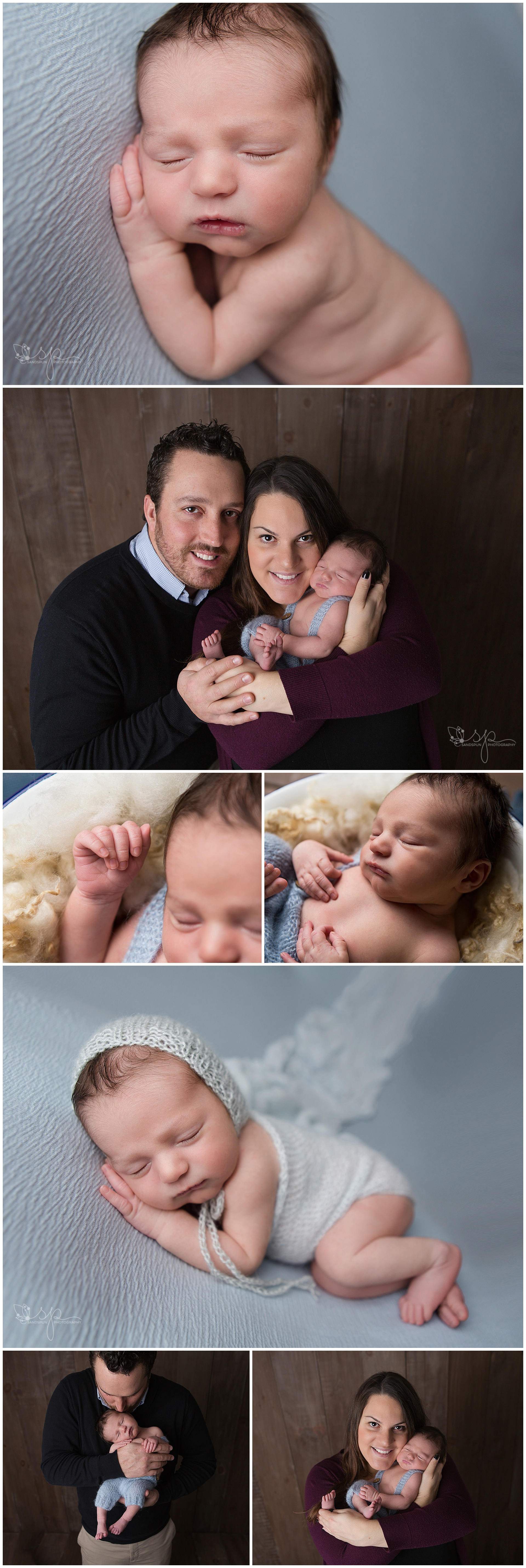 Portraits of a Leamington newborn baby with his family